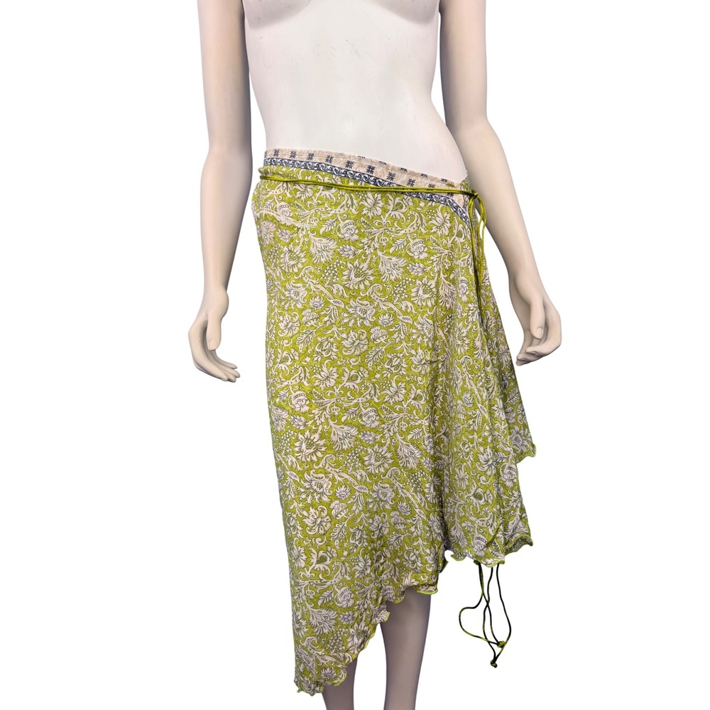 Vacation Convertible Sarong Dress Women OS Green Floral Paisley Halter Mini NEW - Picture 3 of 9